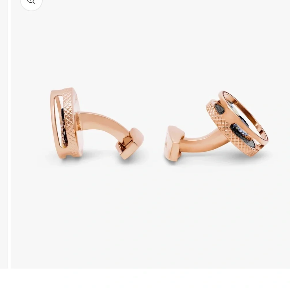 Tateossian London Round Gear Cufflinks Rose Gold Finish